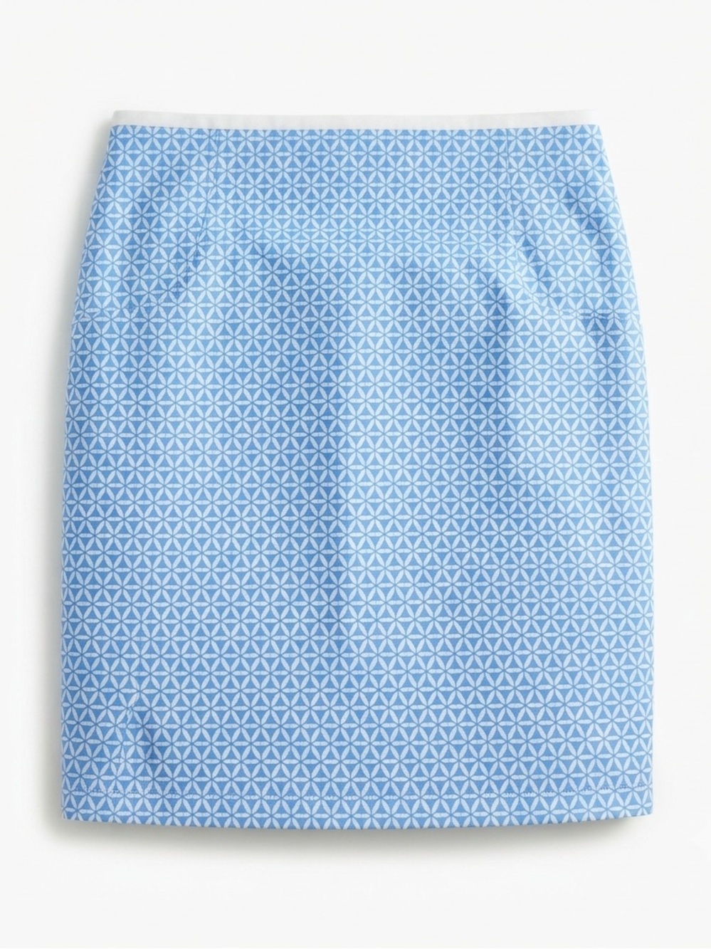 Talbots Petite Knee Length Blue Geometric Pencil Skirt 12 P